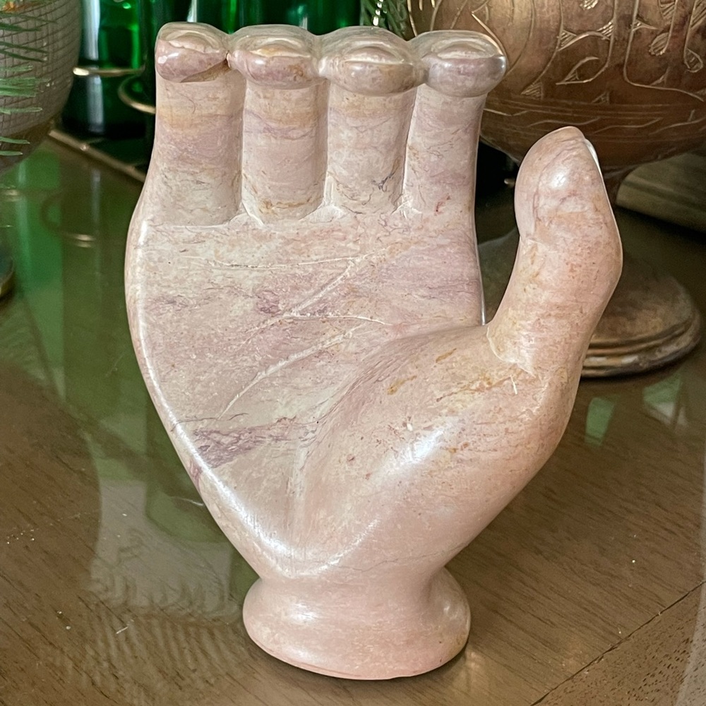 Hand Carved Stone Hand Sculpture